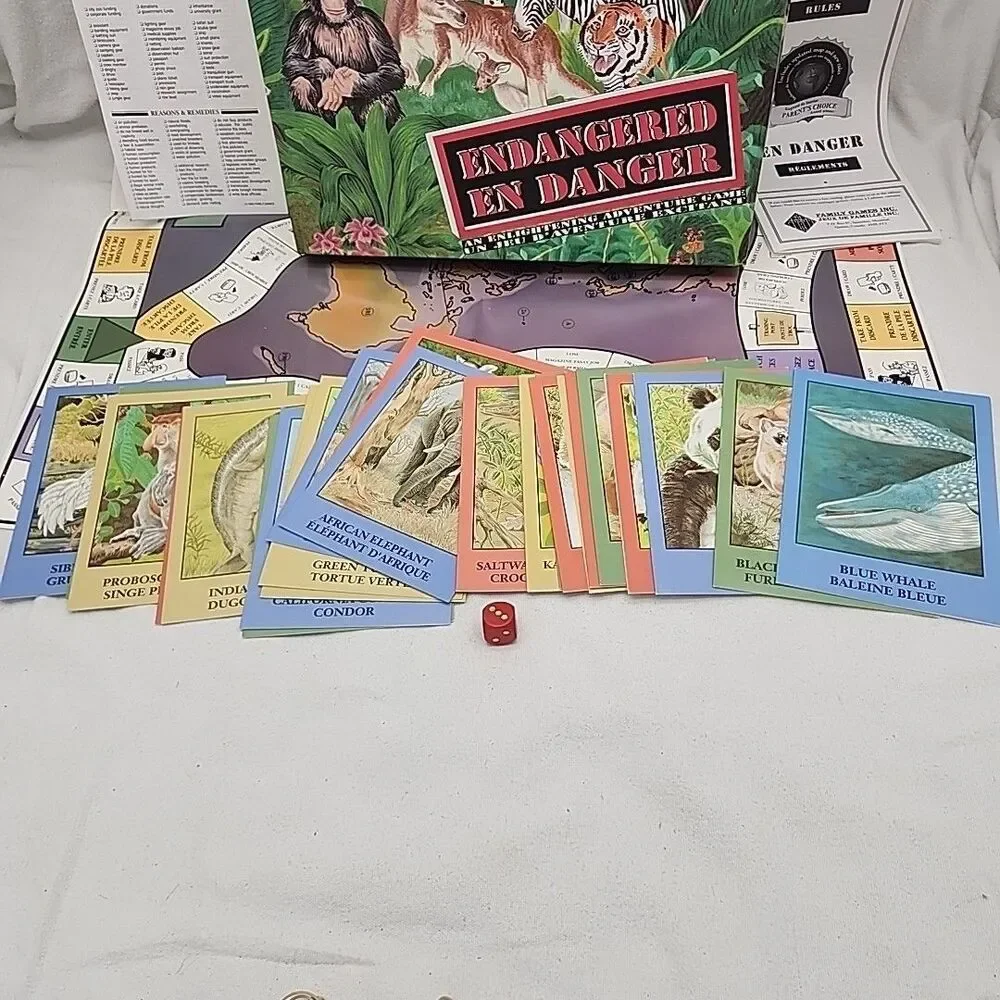 Game Endangered Enlightening Adventure Educational Ecological Board Family 1989